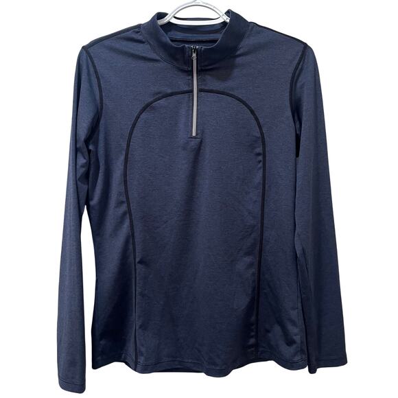 *3-Pack* Cadmus Women's Compression Quarter Zip Pullover Top Navy Blue Medium - Picture 4 of 8